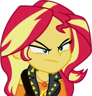 😠 Sunset Shimmer My Little Pony: Equestria Girls サンセットシマー, マイリトルポニー, エクエストリア・ガールズ, アニメ, キャラクター whatsapp sticker