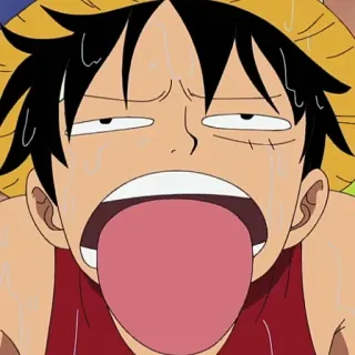 😛 Luffy One Piece Anime, Engraçado, Rosto, Monkey D. Luffy, One Piece, Desenho animado telegram sticker