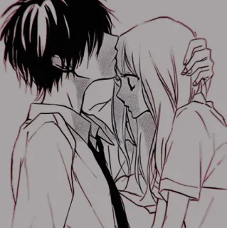 🩺 Anime, Koppel, Romantiek, Zoen, Liefde telegram sticker