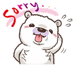 😅 Sorry.. xin lỗi, gấu, dễ thương, rất tiếc, hối tiếc, hoạt hình, động vật whatsapp sticker
