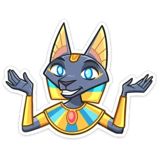 🤷‍♂ cat, Egyptian, Anubis, god, illustration, cartoon telegram sticker