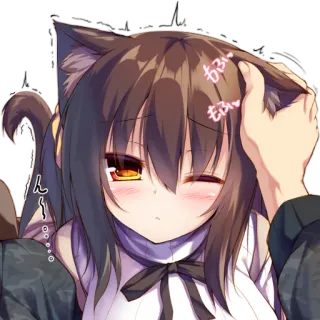 🐱 ちふ Anime, Nekomimi, Tapote tête, Mignon, Kawaii whatsapp sticker