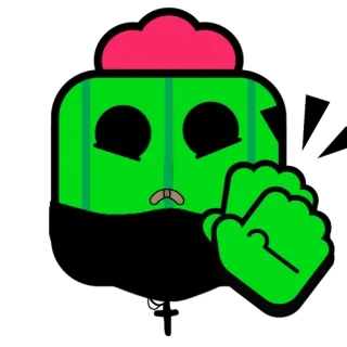 👏 Spike Brawl Stars Spike, Brawl Stars, cactus, video game telegram sticker