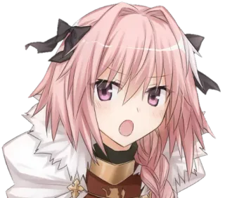 😮 Astolfo Anime, Manga, Mignon, Cheveux roses telegram sticker