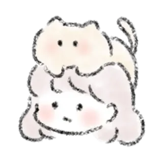 🧃 猫, 女孩, 卡通, 可爱, 宠物, 动物 whatsapp sticker