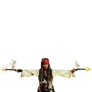 👌 Jack Sparrow Pirates of the Caribbean pirate, gun, firearm, movie, character, action, adventure telegram sticker