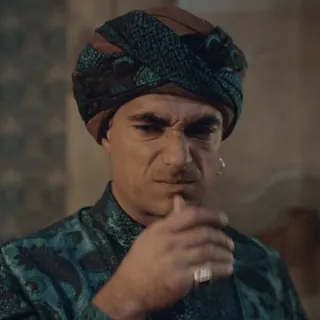 🤢 man, portrait, turban, historical, serious telegram sticker