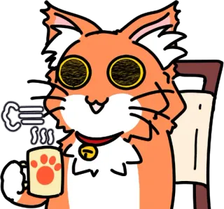 😊 Katze, Kaffee, süß, Tasse, Haustier, Tier whatsapp sticker