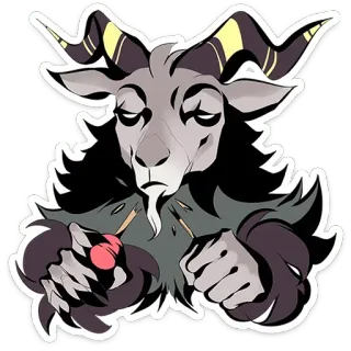 😡 capra, mitico, animale, demone, mostro telegram sticker