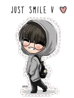 😊 JUST SMILE :D 미소, 만화, 귀여운, 안경, 후드티, 귀여운, 하트, 친근한 telegram sticker