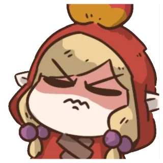 ⭐️ эльф, злой, чиби, мультяшный, стикер, капюшон, дуться telegram sticker
