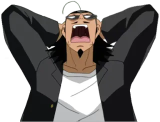😫 anime, pria, terkejut, kejutan, kartun telegram sticker