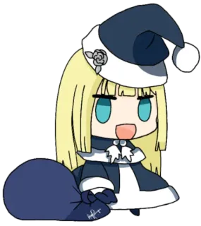 🎊 Аниме, Рождество, Чиби, Мультфильм, Персонаж, Милый telegram sticker