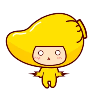 😮 мультфильм, манго, милый, каваий, талисман, фрукт telegram sticker