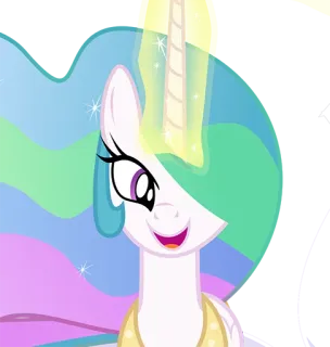 😀 Princess Celestia My Little Pony мультфильм, пони, единорог, принцесса, Селестия, магия telegram sticker