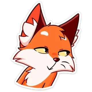 ☺️ zorro, dibujos animados, animal, presumido, naranja, pegatina telegram sticker