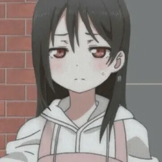 🖤 Anime, dziewczyna, znudzona, słodka, kreskówka telegram sticker