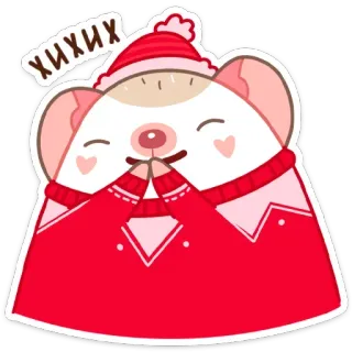 😂 ХИХИХ carino, inverno, animale, orso, cappello, kawaii, felice telegram sticker