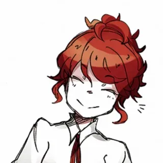 🧷 desenho animado, anime, personagem, cabelo ruivo, sorrindo, ilustração whatsapp sticker