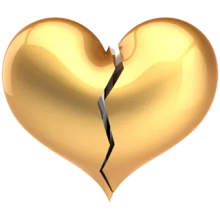 💔 разбитое сердце, золото, грустный, разбитое сердце, любовь telegram sticker