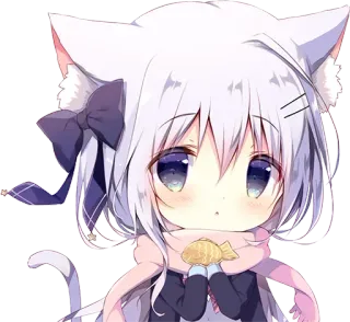 😶 อนิเมะ, สาวหูแมว, คาวาอิ, จิบิ, น่ารัก telegram sticker