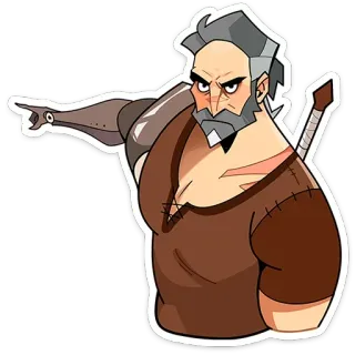 😠 стикер, воин, боец, меч, фэнтези, персонаж, мужской telegram sticker