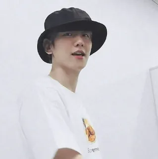 ✨ Supreme man, portrait, hat, clothing, person, kpop, k-pop, fashion telegram sticker
