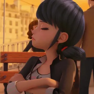 😒 Marinette Dupain-Cheng Miraculous: Tales of Ladybug & Cat Noir Kartun, Gadis, Miraculous Ladybug, Marinette, Anime whatsapp sticker