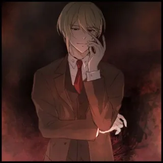 🕸️ William James Moriarty Moriarty the Patriot Anime, Moriarty, Patriota, Postać, Inteligentny, Cool, Sztuka, Pewny siebie telegram sticker