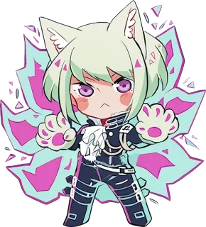 ⛔️ anime, chibi, cat ears, anthro, pink, monster telegram sticker