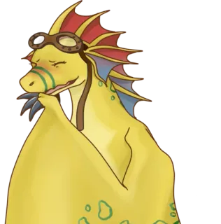😄 dragón, antropomorfo, fantasía, piloto, gafas, reptil whatsapp sticker
