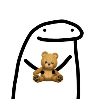 🧸 boneco palito, ursinho de pelúcia, desenho animado, fofo, saudável telegram sticker