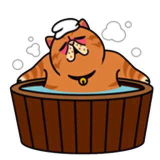 🛀 кот, ванна, ванная, питомец, животное, релаксация whatsapp sticker