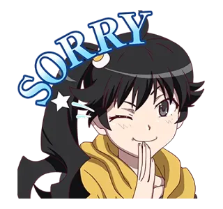 🙏 SORRY 애니메이션, 미안, 사과, 만화, 표정, 귀여운 telegram sticker