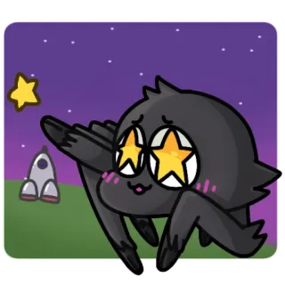 🚀 ragno, stella, razzo, carino, kawaii, cartoni animati, spazio telegram sticker