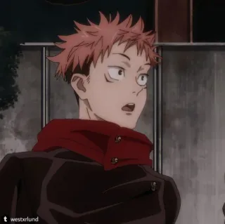 😮 Yuji Itadori Jujutsu Kaisen Аниме, Юдзи Итадори, Магическая битва, Манга, Сёнэн, Персонаж telegram sticker