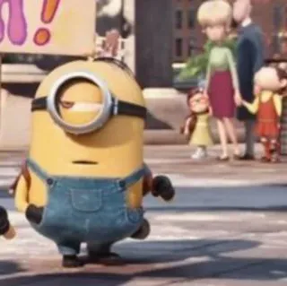😒 Minion Despicable Me minion, cartoon, funny, yellow, goggles, despicable me telegram sticker