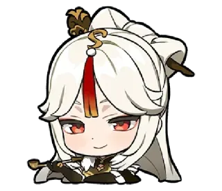 🚬 Ningguang Genshin Impact anime, chibi, video game, female, character telegram sticker