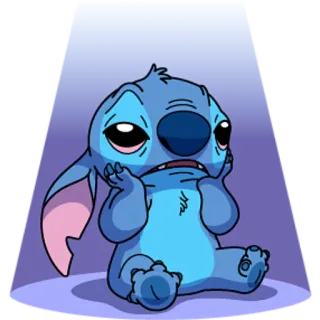 😴 Stitch Lilo & Stitch 슬픈, 스티치, 외계인, 귀여운, 만화 telegram sticker