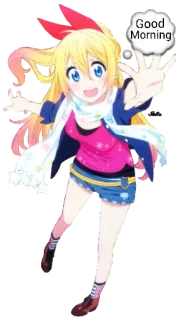 🛏 Good Morning anime, girl, cheerful, good morning, greeting telegram sticker