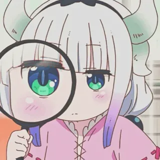 🍓 Kanna Kamui Miss Kobayashi's Dragon Maid Anime, Smok, Dziewczyna, Kanna, Lupa, Słodkie, Kawaii telegram sticker