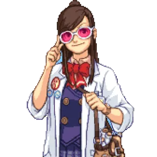 😎 Ema Skye Ace Attorney Ace Attorney, Ema Skye, Cientista, Anime, Video game, Personagem telegram sticker