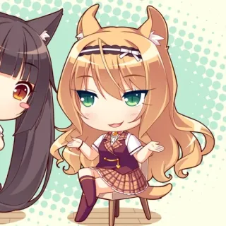 🌟 애니메이션, 치비, 귀여운, 만화, 소녀, 강아지, 네코 telegram sticker