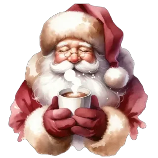 🫥 Santa Claus Santa, Christmas, holiday, hot chocolate, festive, winter, jolly telegram sticker