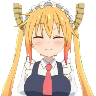 🙂 Tohru Miss Kobayashi's Dragon Maid Animé, Dragon, Servante, Mignon, Personnage whatsapp sticker