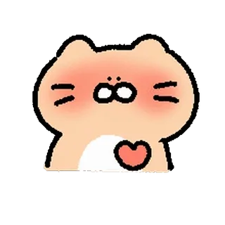🥚 mono, gato, corazón, kawaii, animal, dibujos animados, pegatina telegram sticker