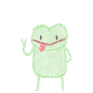 😜 sapo, desenho animado, fofo, kawaii, verde, adesivo telegram sticker