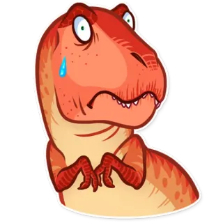 😥 恐竜, 悲しい, 漫画, 爬虫類 telegram sticker