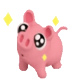 🤩 돼지, 동물, 귀여운, 만화, 분홍색, 반짝이 whatsapp sticker