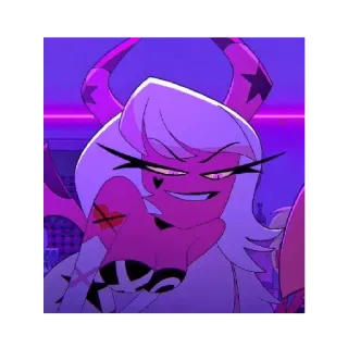 🎀 sticker, desenho animado, demônio, helluva boss, hazbin hotel, personagem telegram sticker